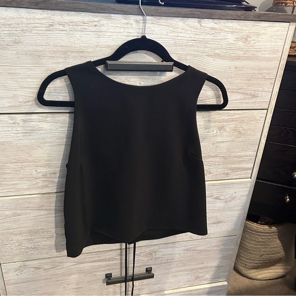 Miami Black Sleeveless Blouse – Size Medium – Lace-Up Back, High Neck - Picture 1 of 4